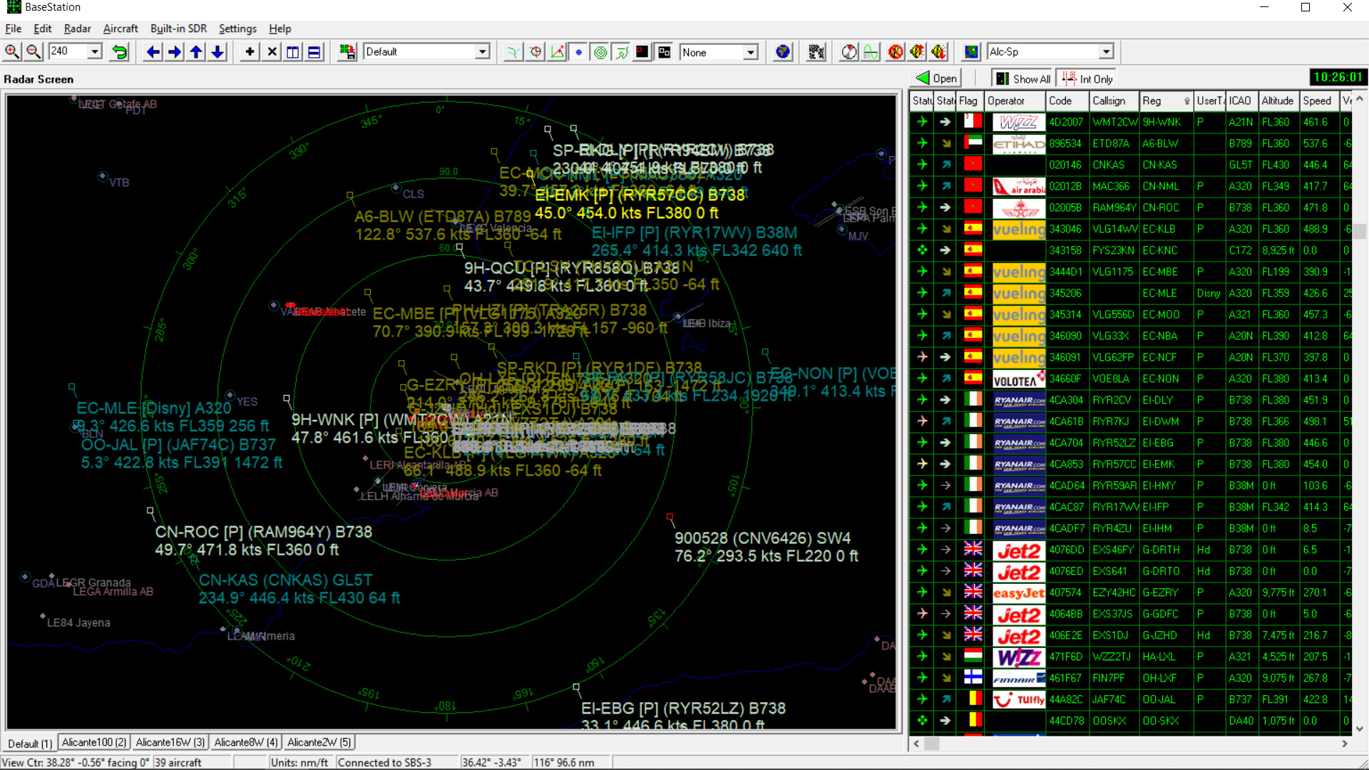 Alicante airport 240nm